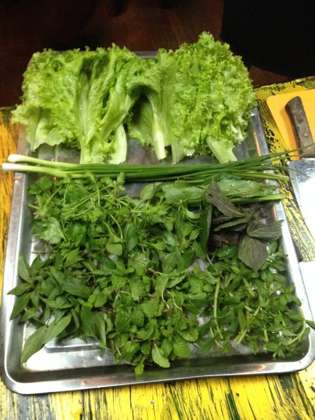 Fresh herbs for cooking Vietnamese food