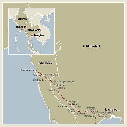 Map of Burma railway